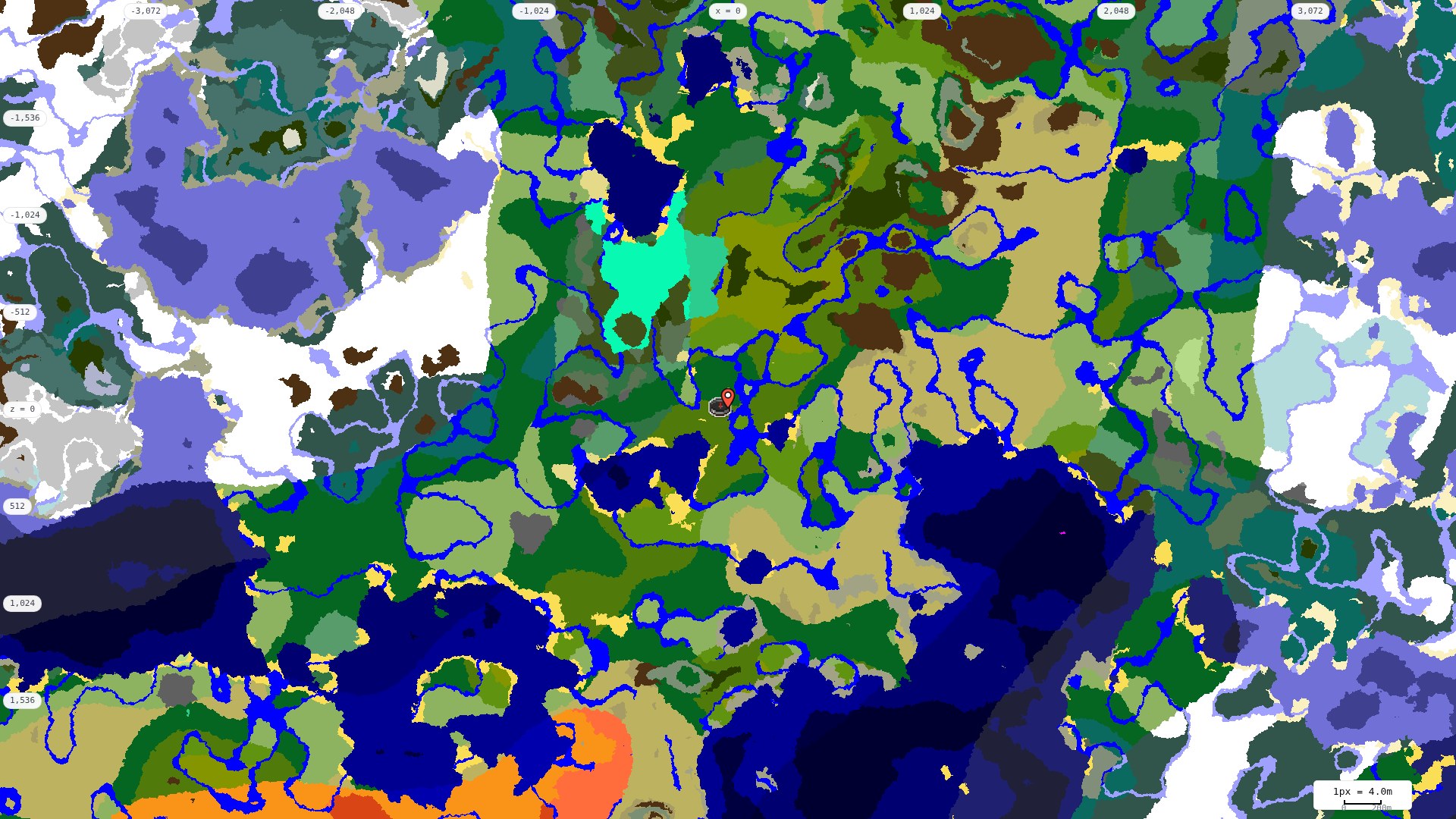 Top-down biome map at 4 m per pixel