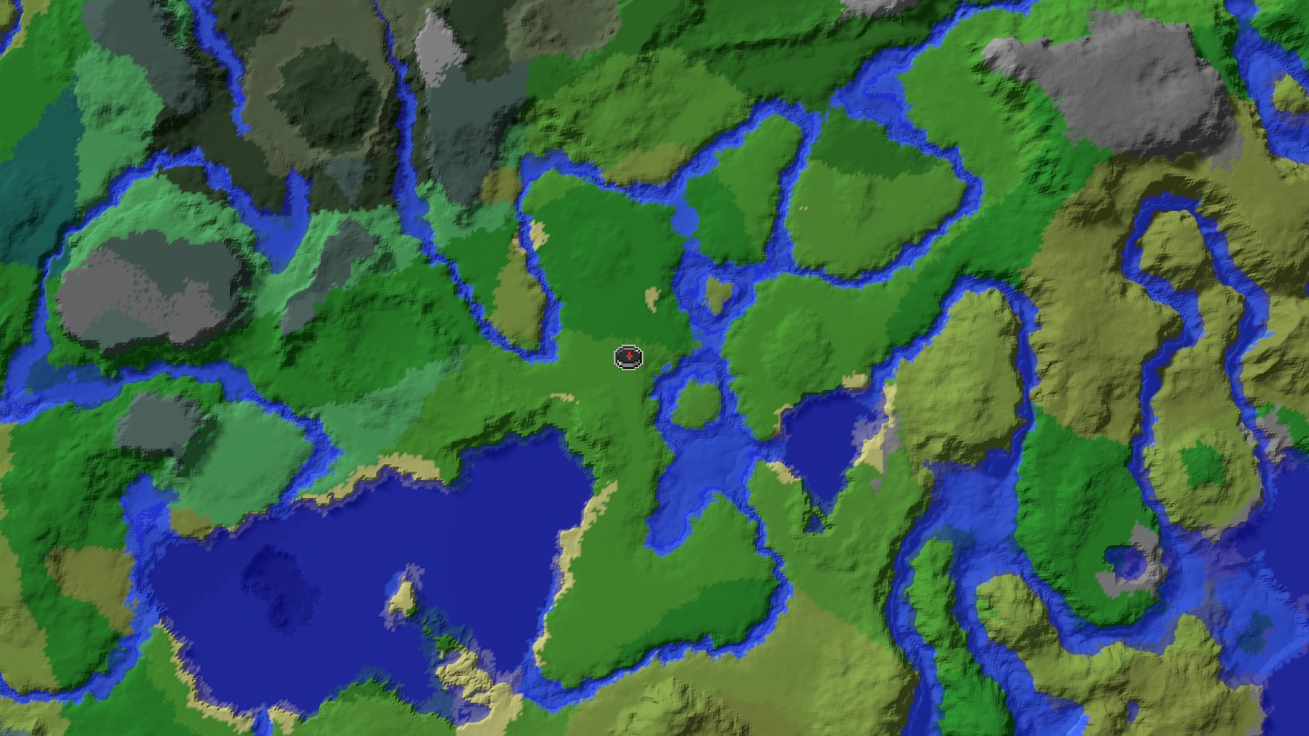 Aerial Minecraft seed map — 536, -178. -8312510913473405460. Birch forest spawns with trees in a near perfec