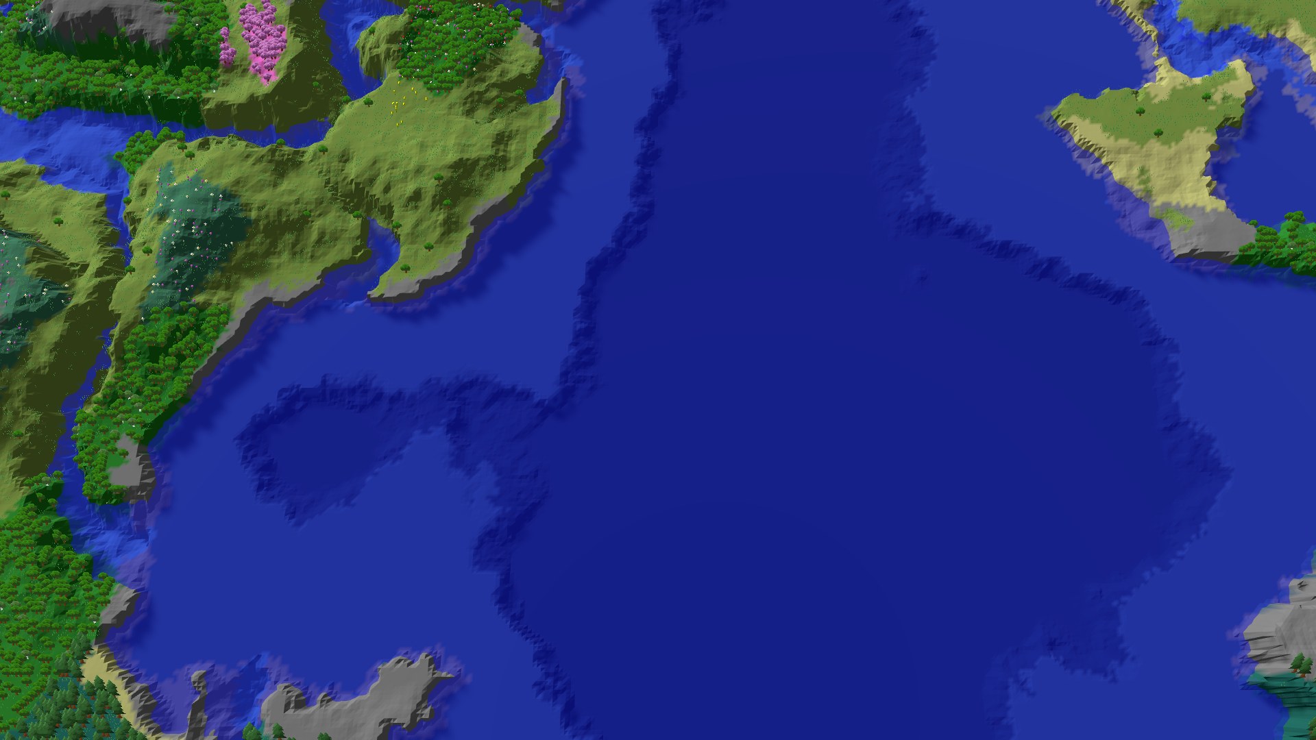 Aerial 3D overview 500 blocks NE of spawn