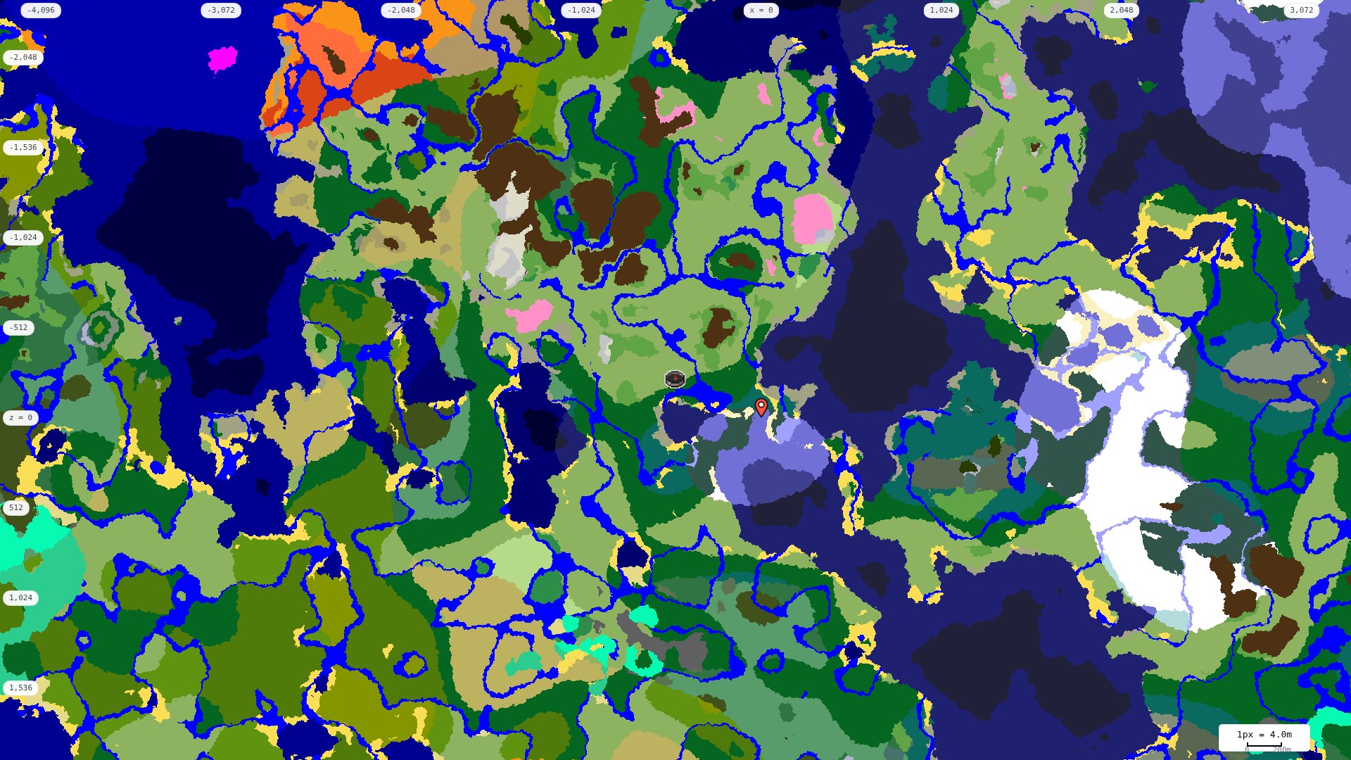 Top-down biome map at 4 m per pixel