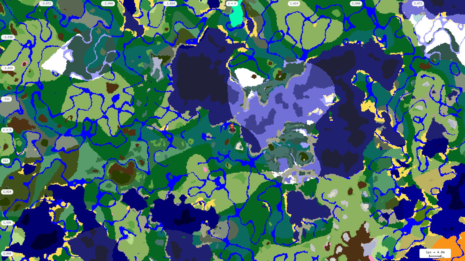 Top-down biome map at 4 m per pixel