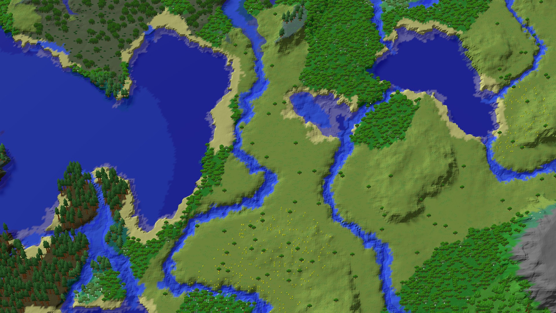 Aerial 3D overview 500 blocks NE of spawn