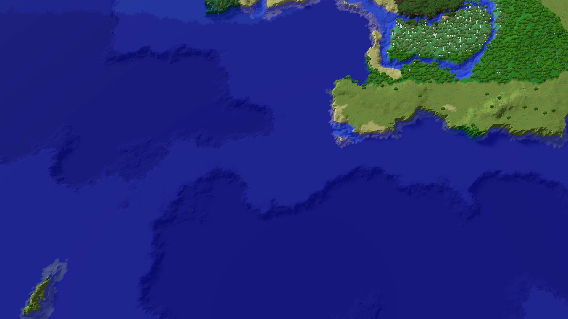 Aerial 3D overview 500 blocks SW of spawn