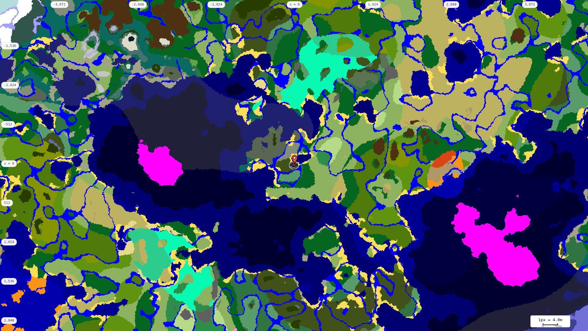 Top-down biome map at 4 m per pixel