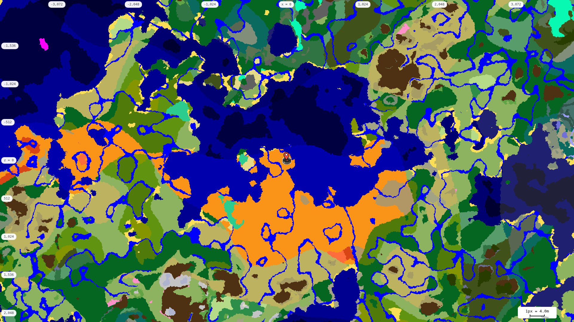 Top-down biome map at 4 m per pixel