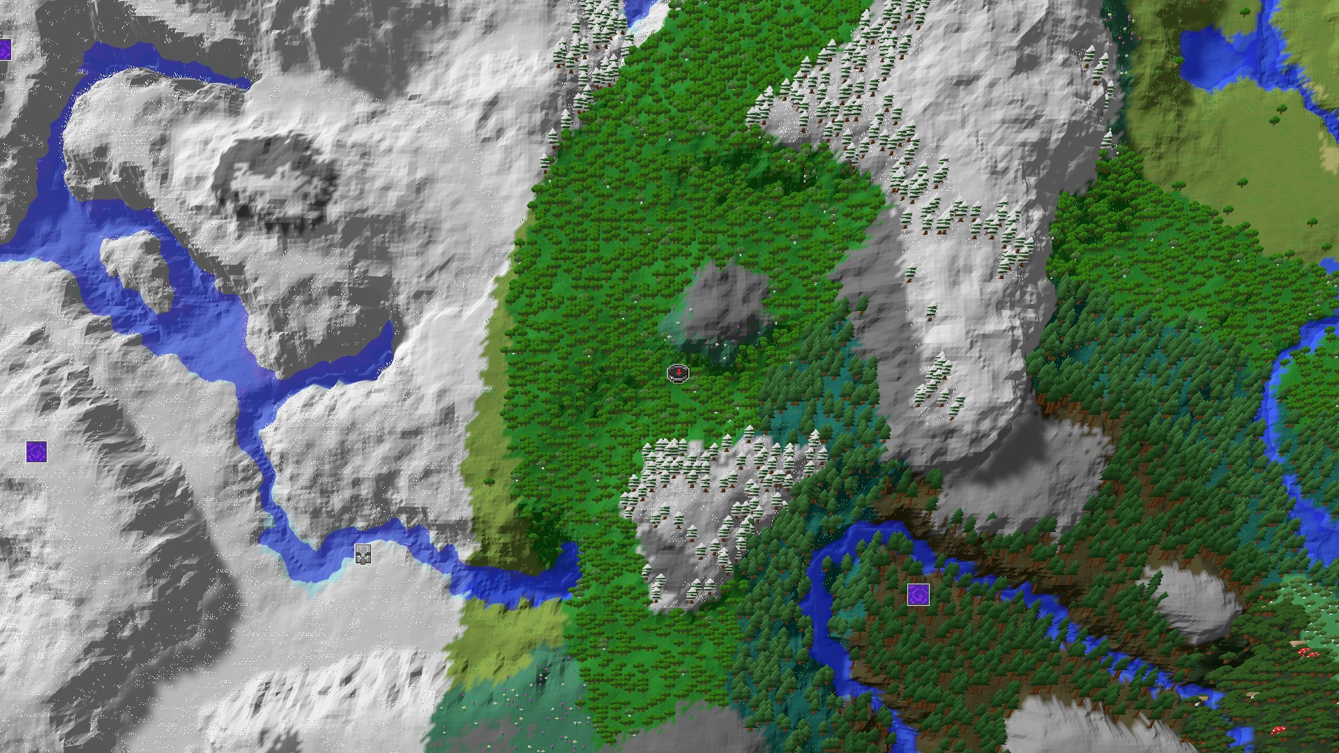 3D perspective view of the seed with structure markers