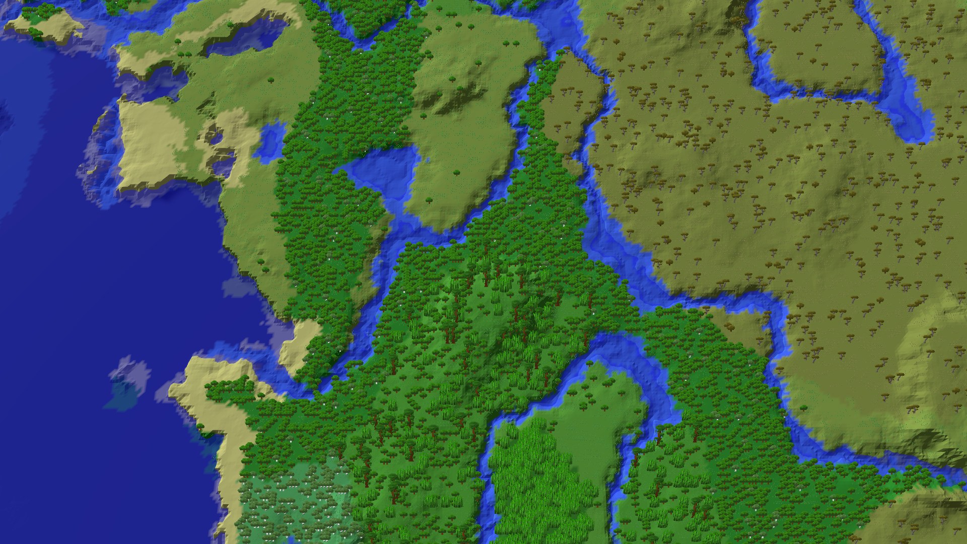 Aerial 3D overview 500 blocks NE of spawn