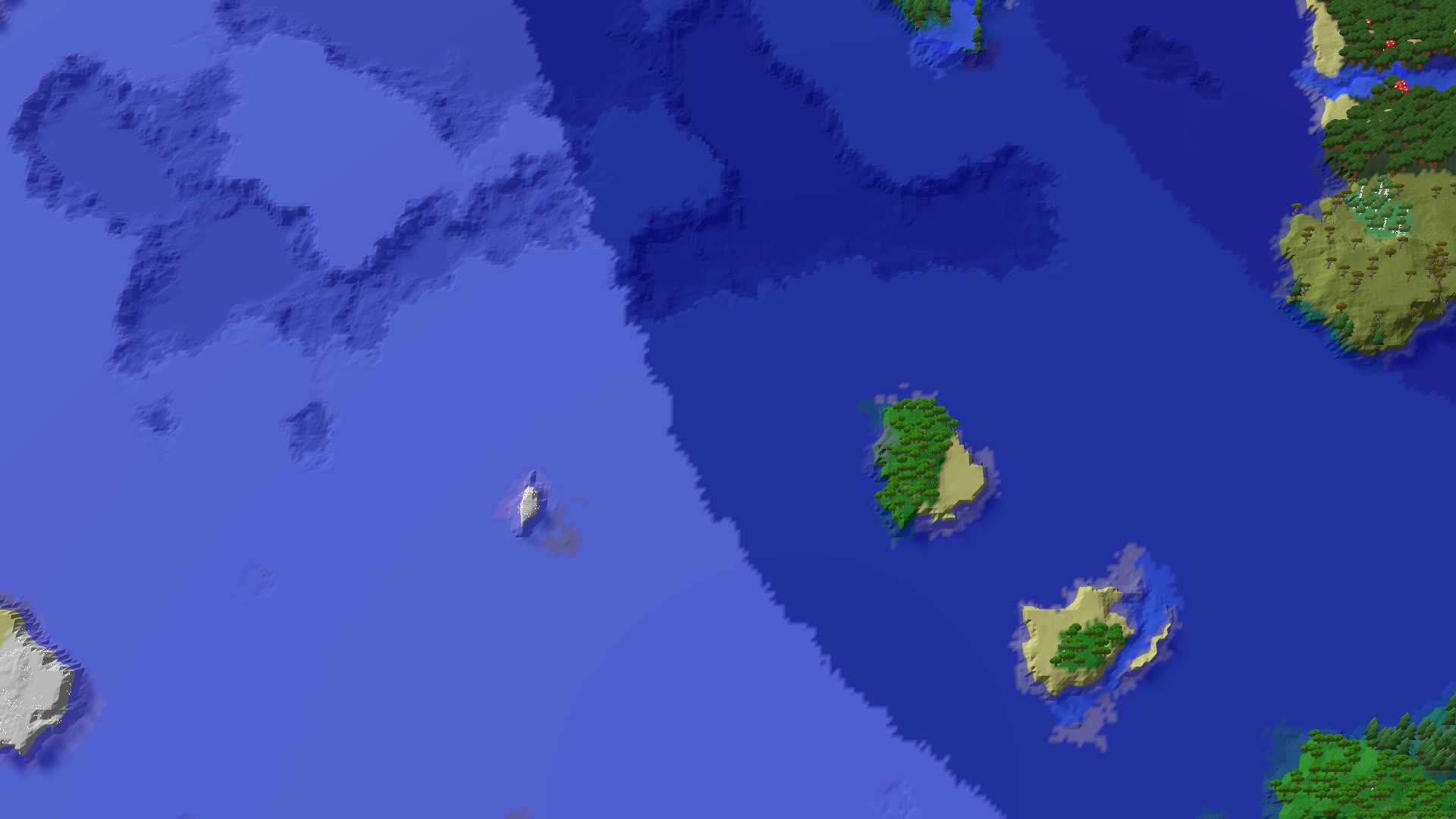 Aerial 3D overview 500 blocks SW of spawn