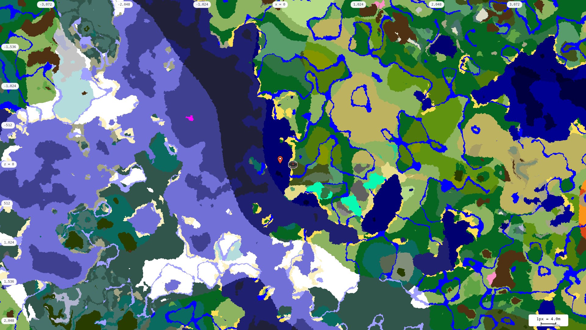 Top-down biome map at 4 m per pixel