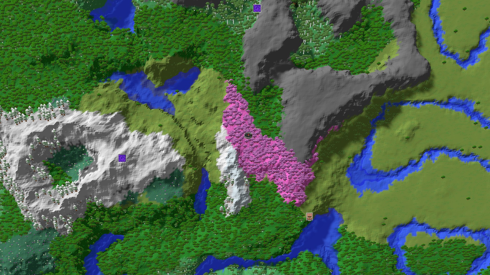 3D perspective view of the seed with structure markers