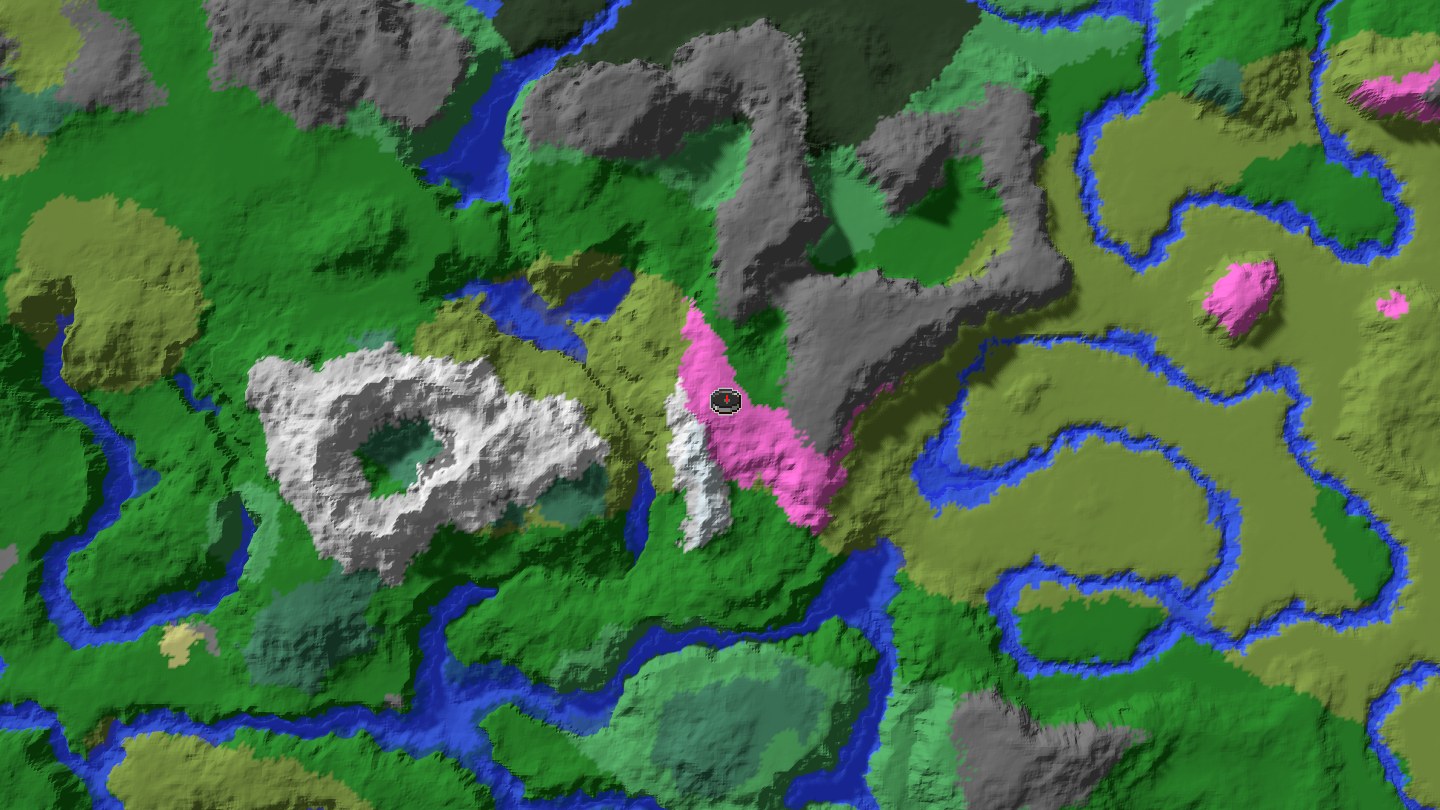 Aerial Minecraft seed map — Java 1.21 cherry spawn village and Nether fortress seed [1552301659266276146]