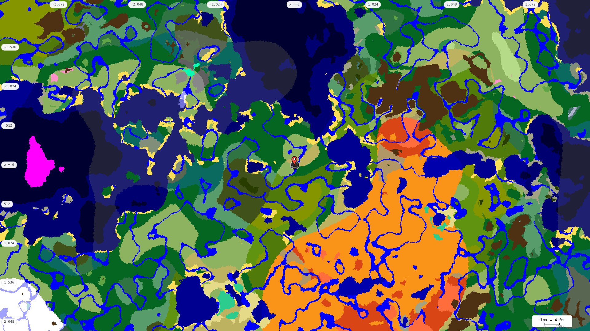 Top-down biome map at 4 m per pixel