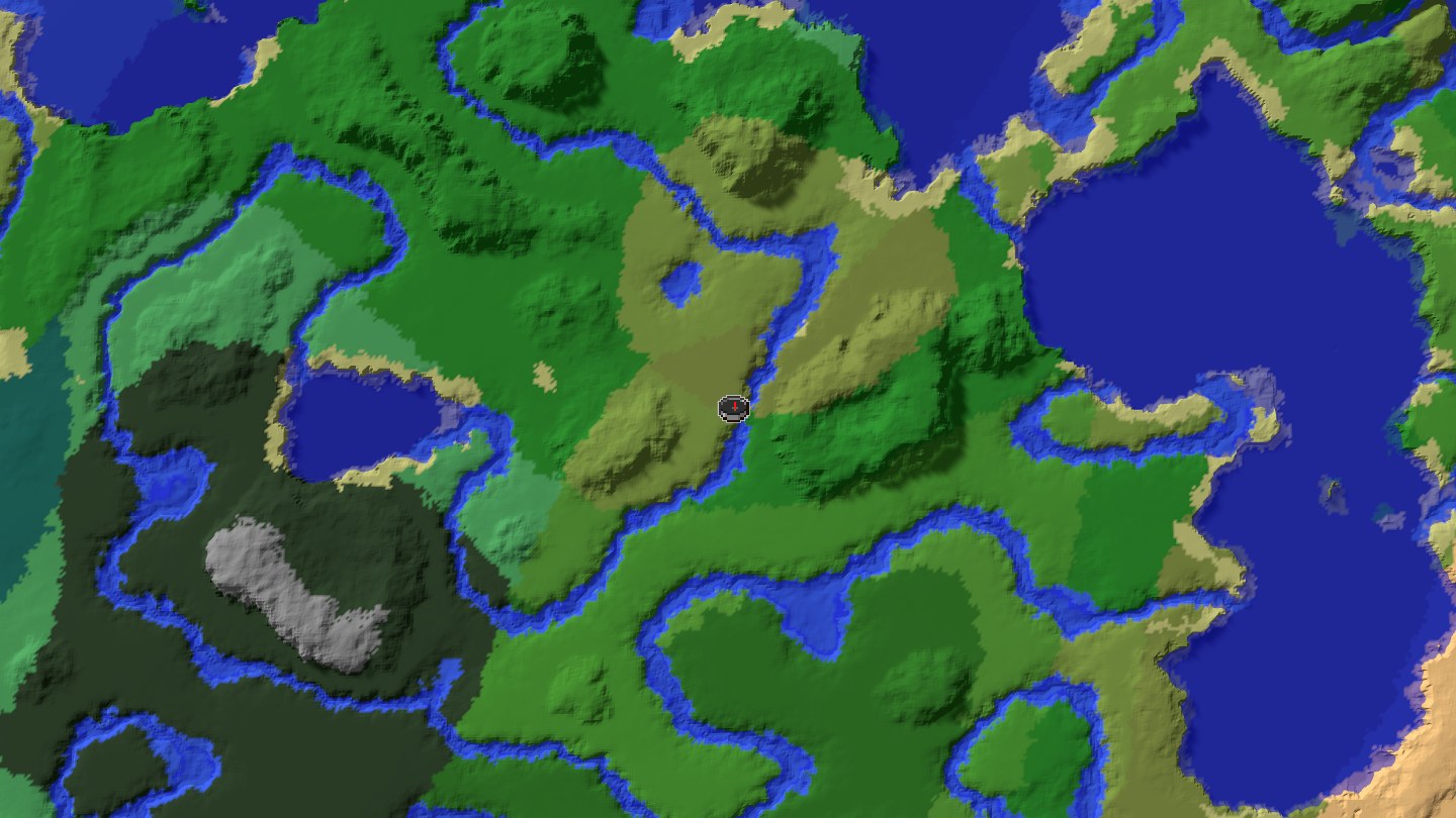 Aerial Minecraft seed map — Java 1.21 stronghold library trial chamber fusion seed [1640675]