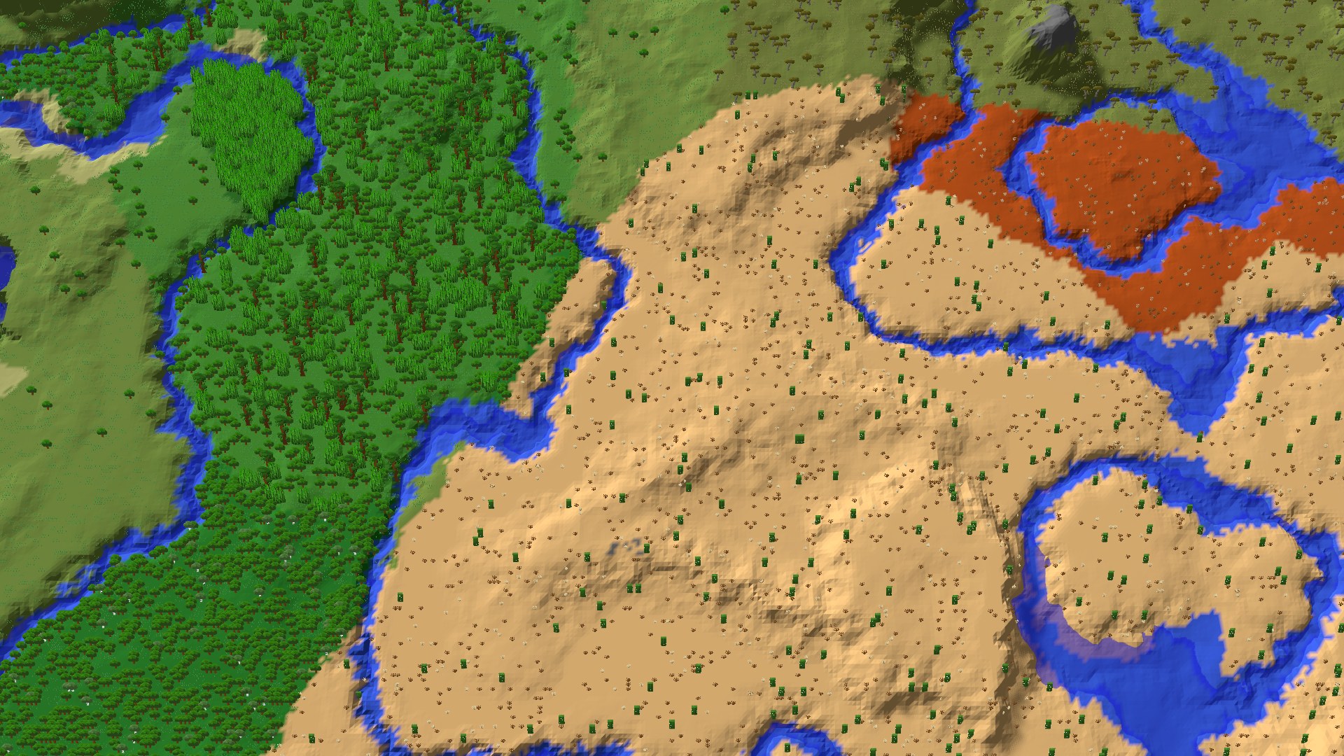 Aerial 3D overview 500 blocks NE of spawn