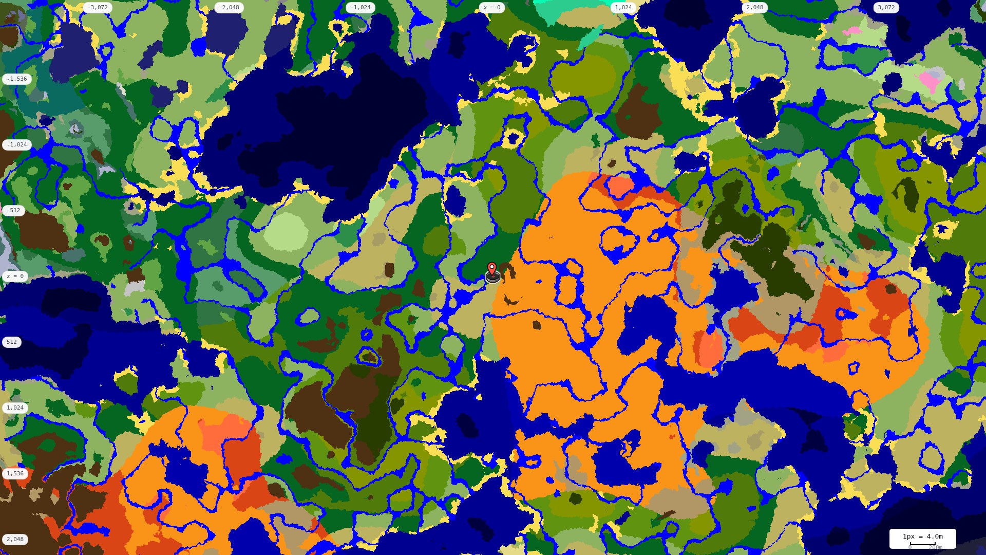 Top-down biome map at 4 m per pixel