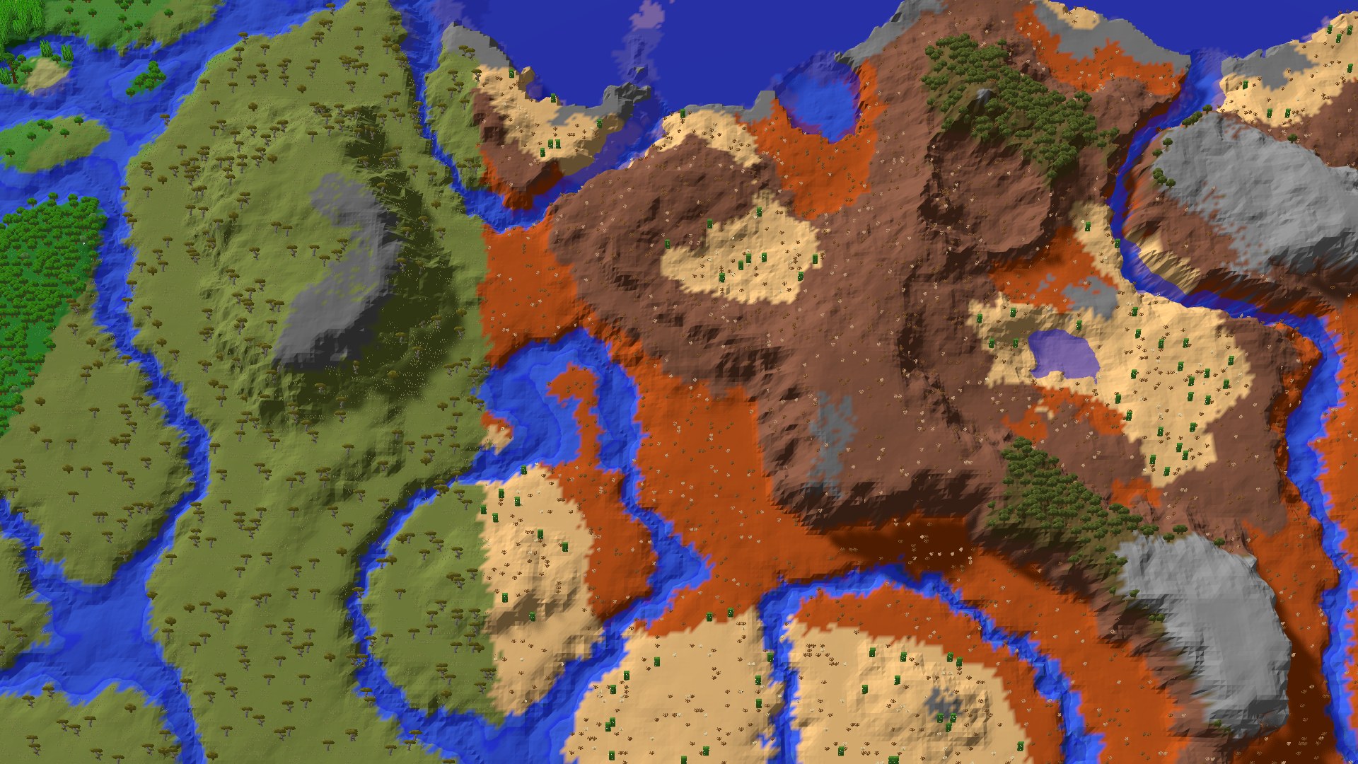 Aerial 3D overview 500 blocks NE of spawn