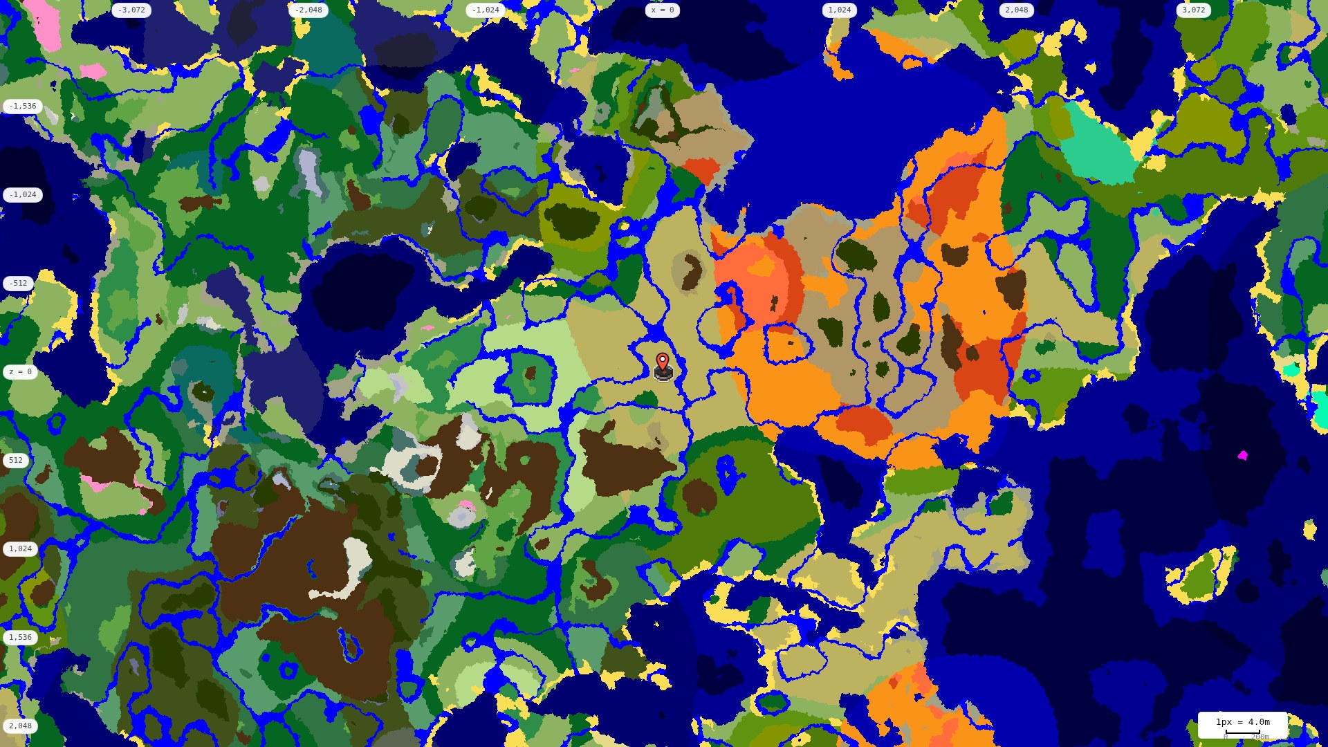 Top-down biome map at 4 m per pixel