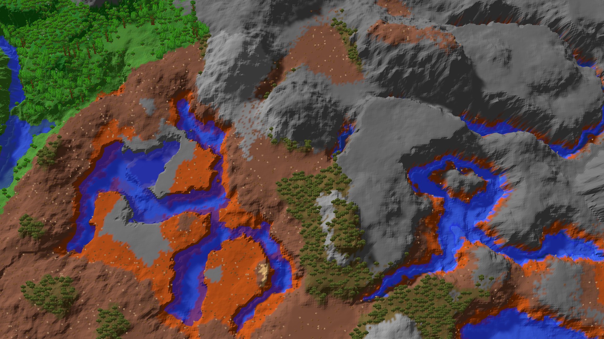 Aerial 3D overview 500 blocks NE of spawn