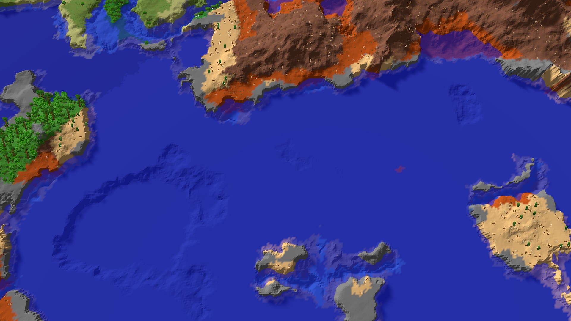 Aerial 3D overview 500 blocks SW of spawn