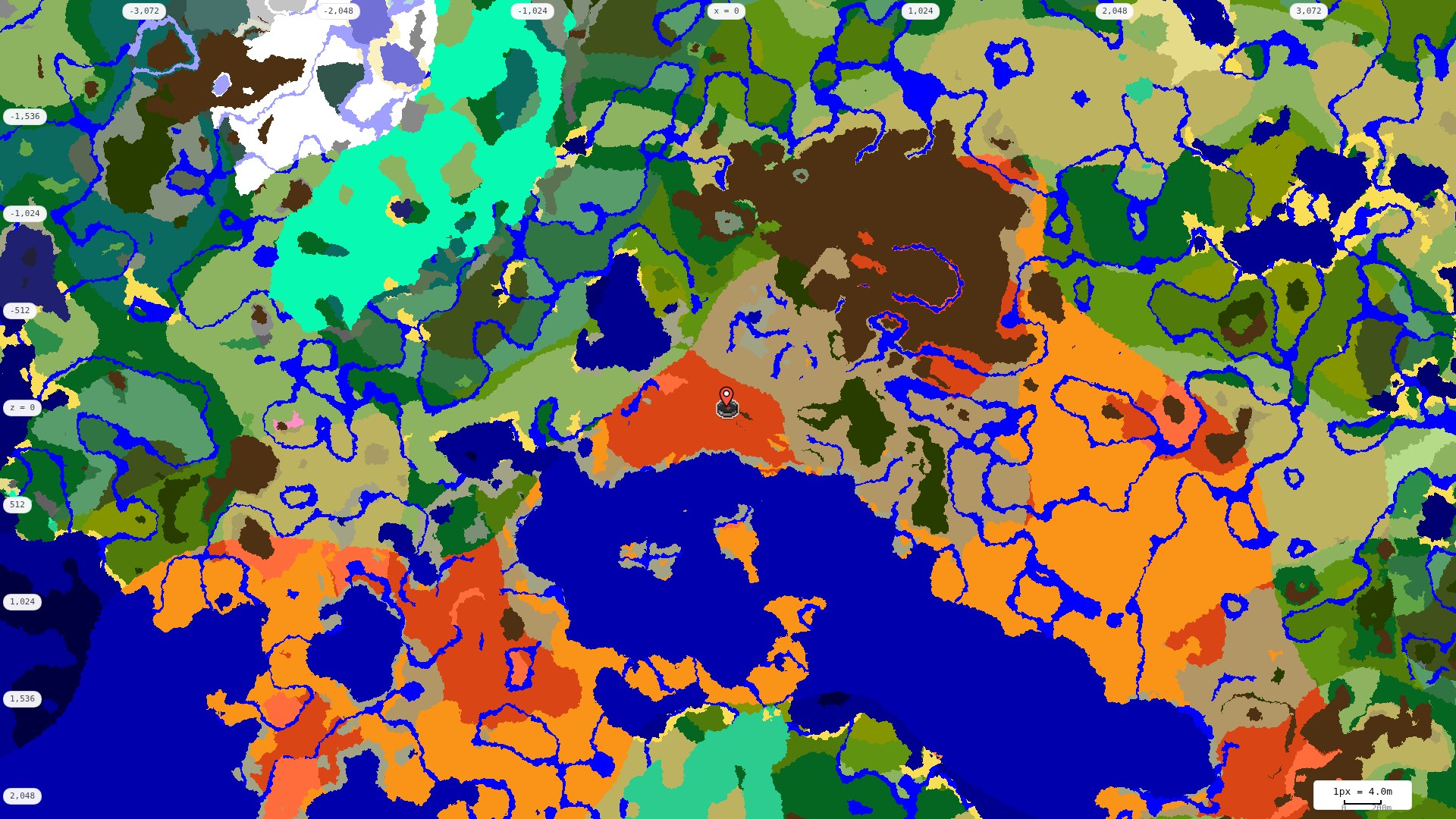 Top-down biome map at 4 m per pixel