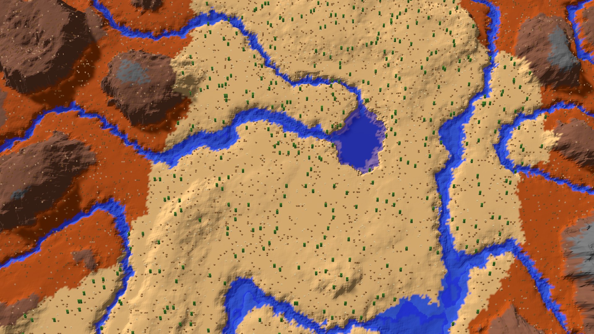 Aerial 3D overview 500 blocks NW of spawn
