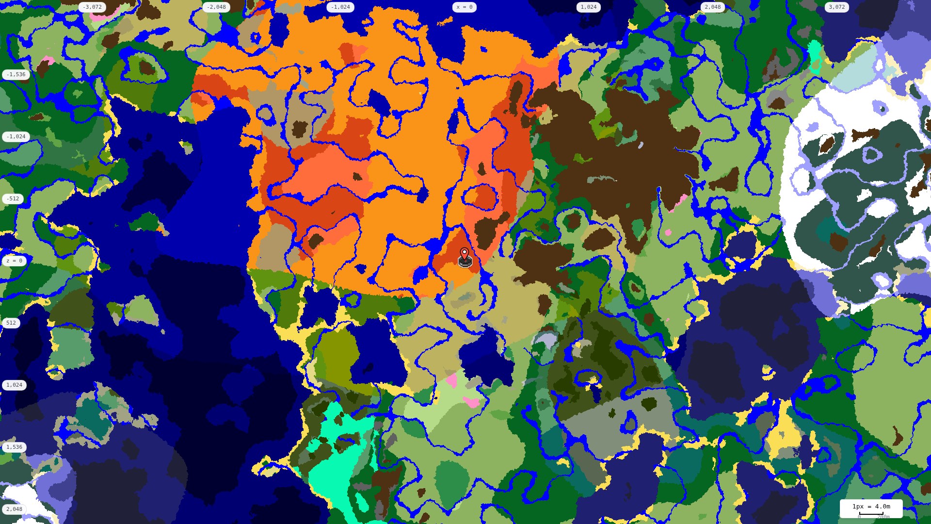 Top-down biome map at 4 m per pixel