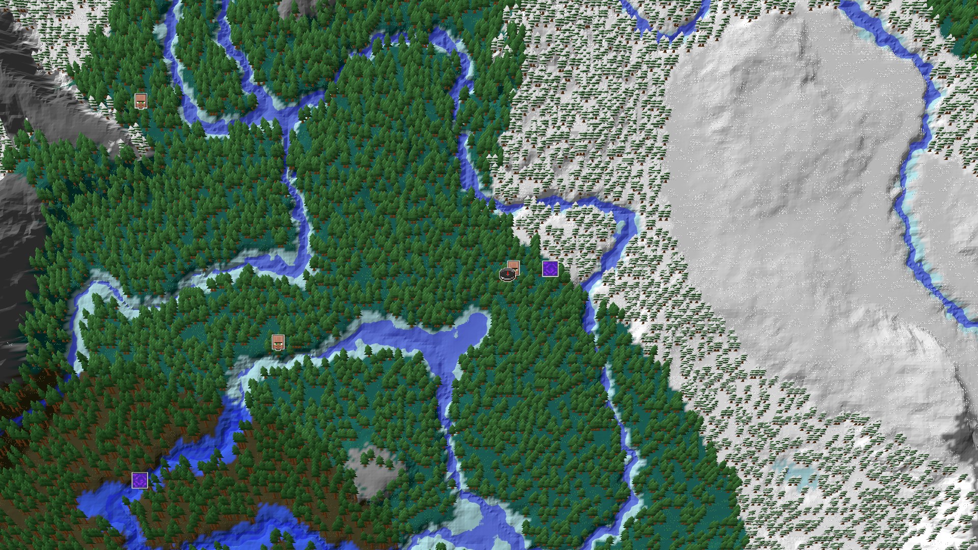 3D perspective view of the seed with structure markers