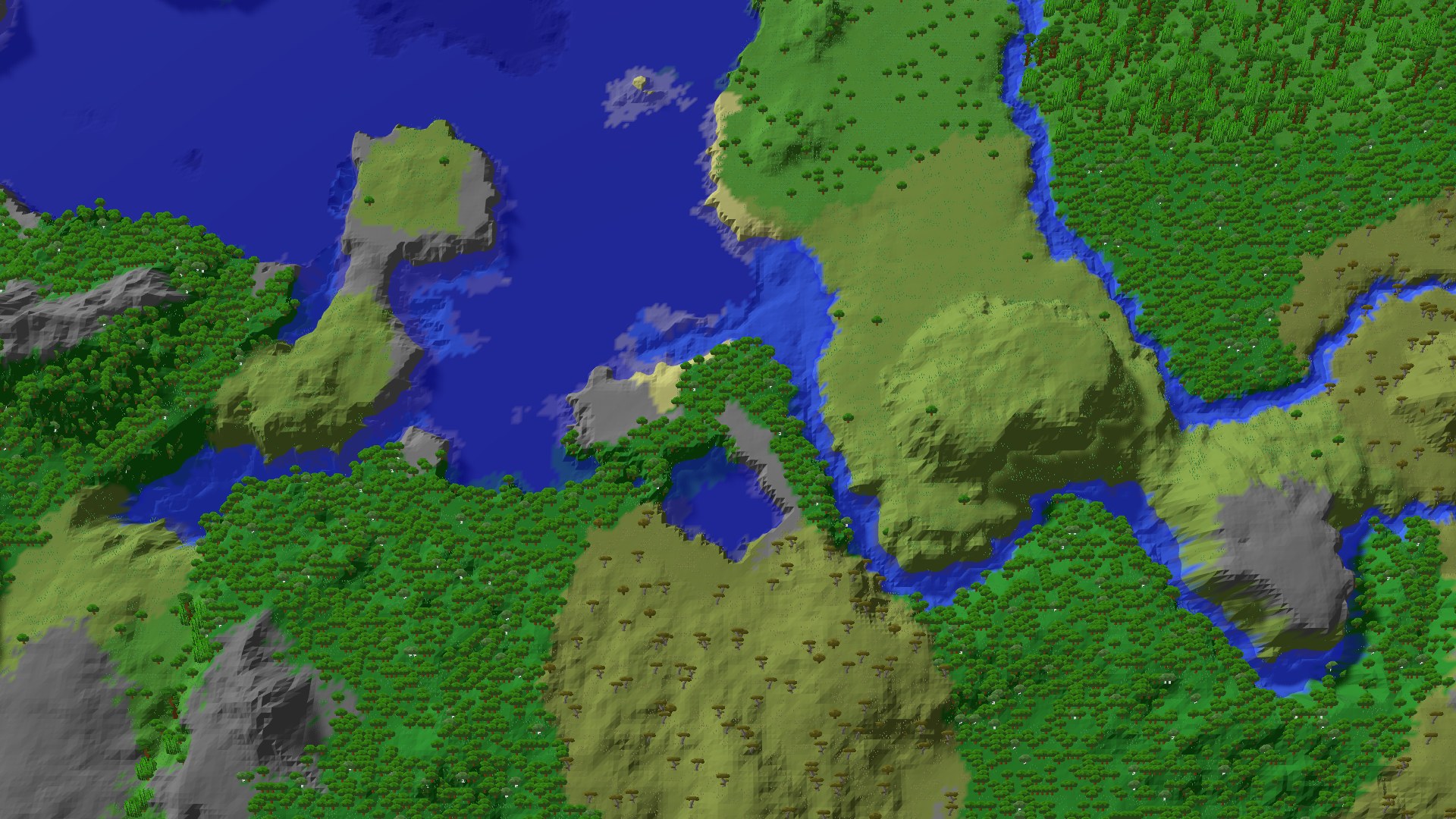 Aerial 3D overview 500 blocks NE of spawn