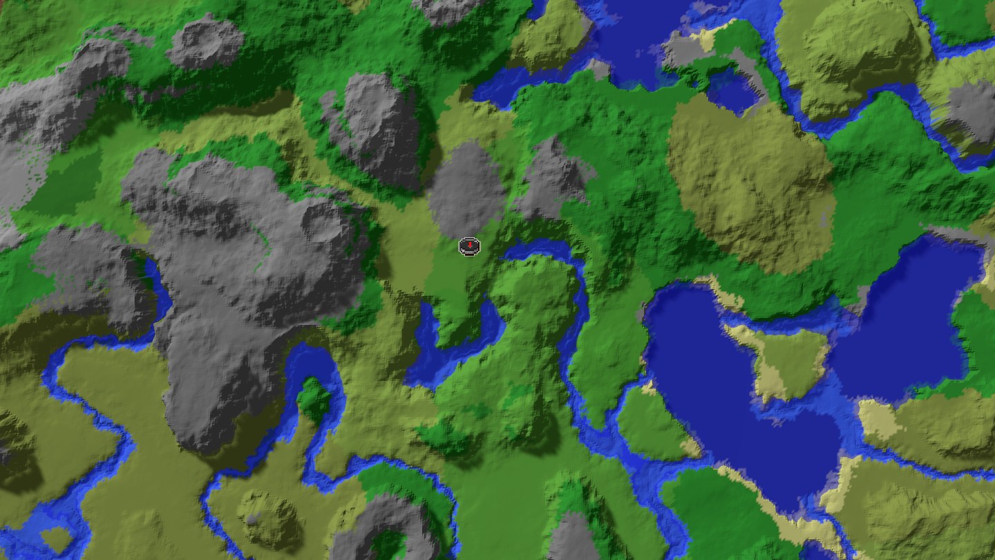 Aerial Minecraft seed map — Java 1.21 strange generated door seed [3060106565079089831]