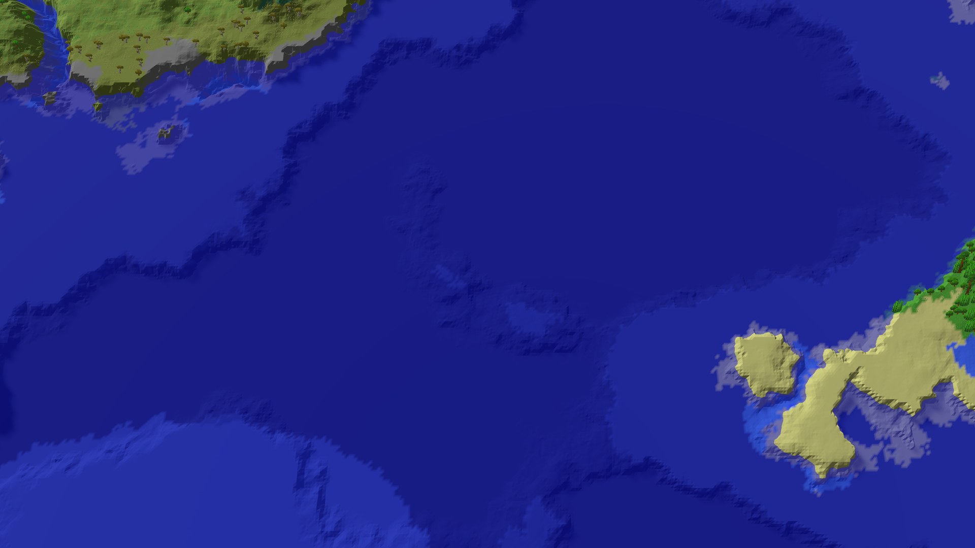 Aerial 3D overview 500 blocks SW of spawn
