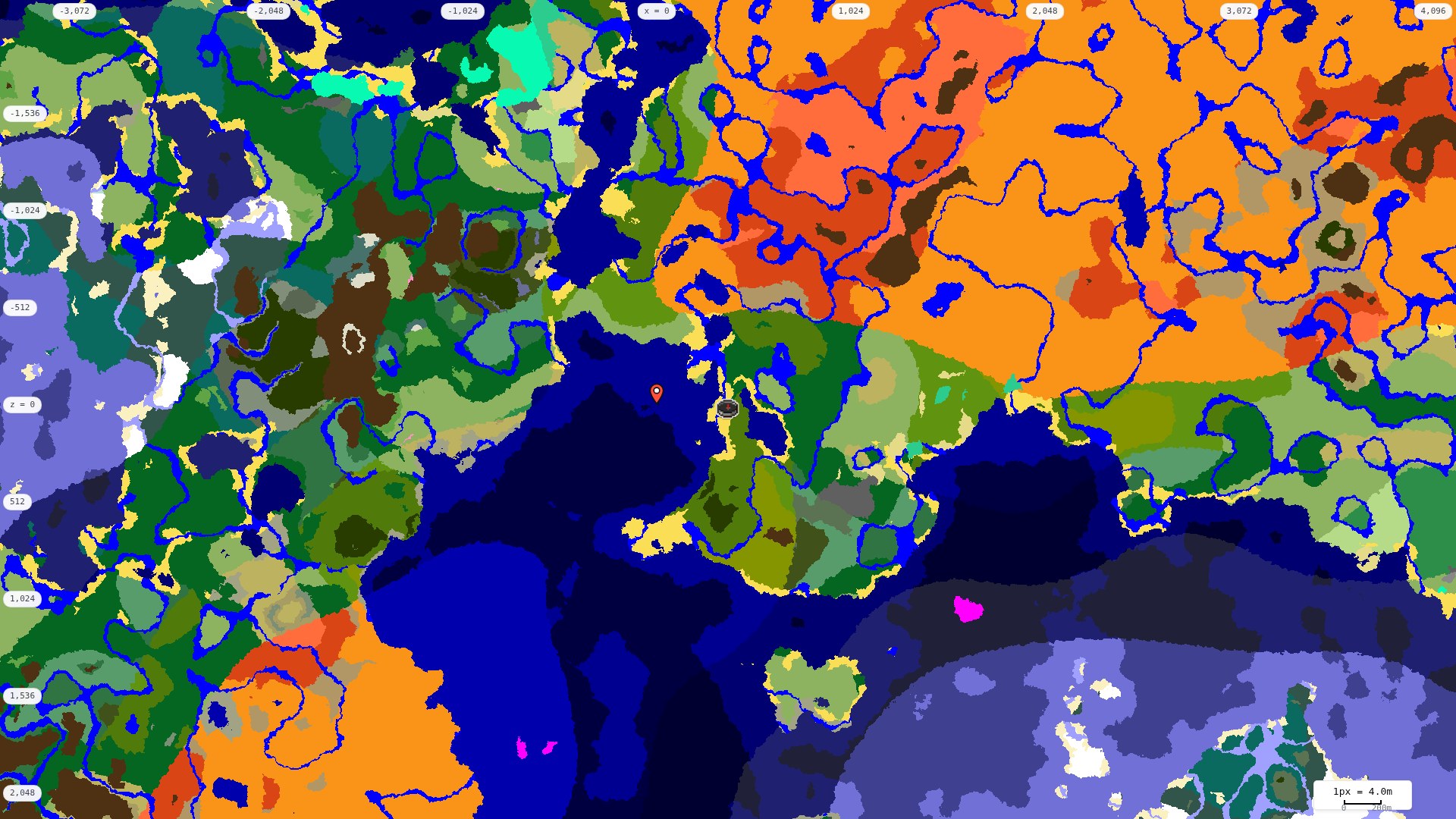 Top-down biome map at 4 m per pixel