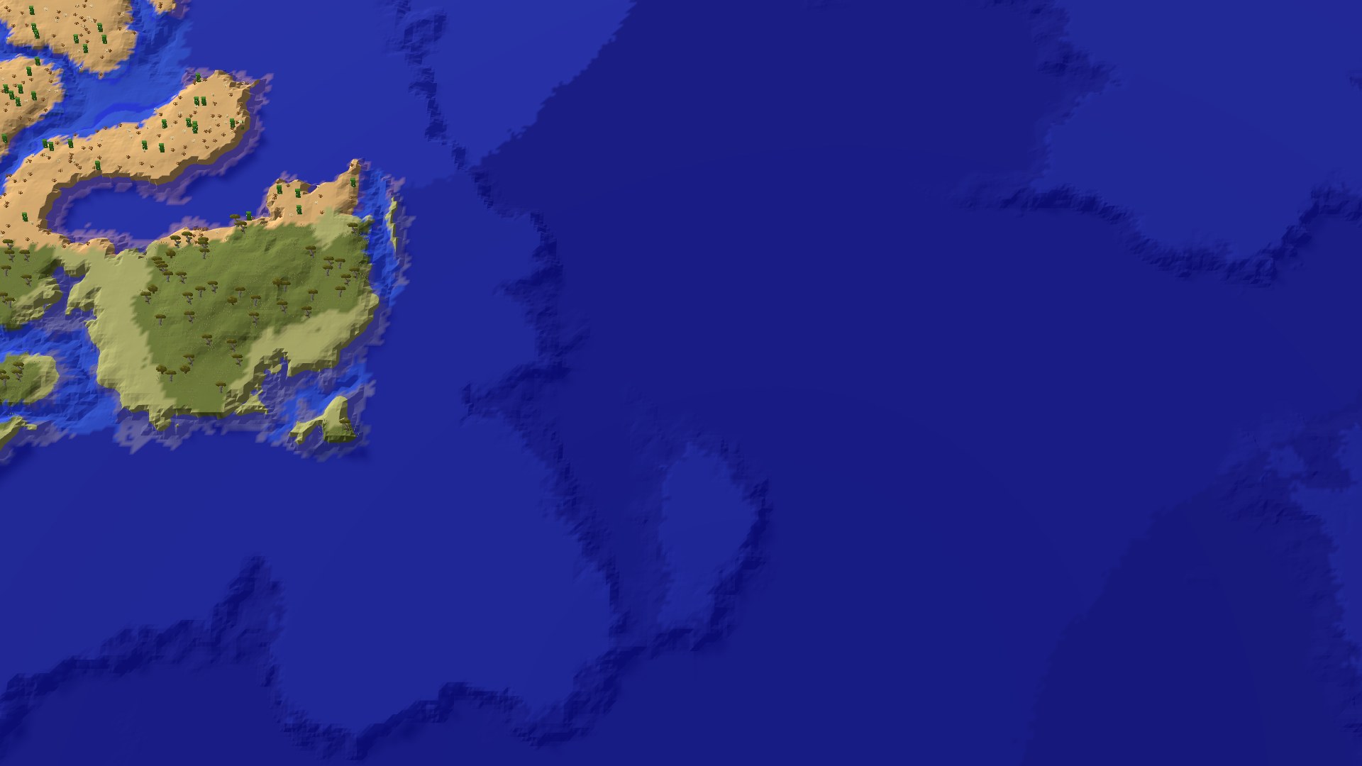 Aerial 3D overview 500 blocks SE of spawn