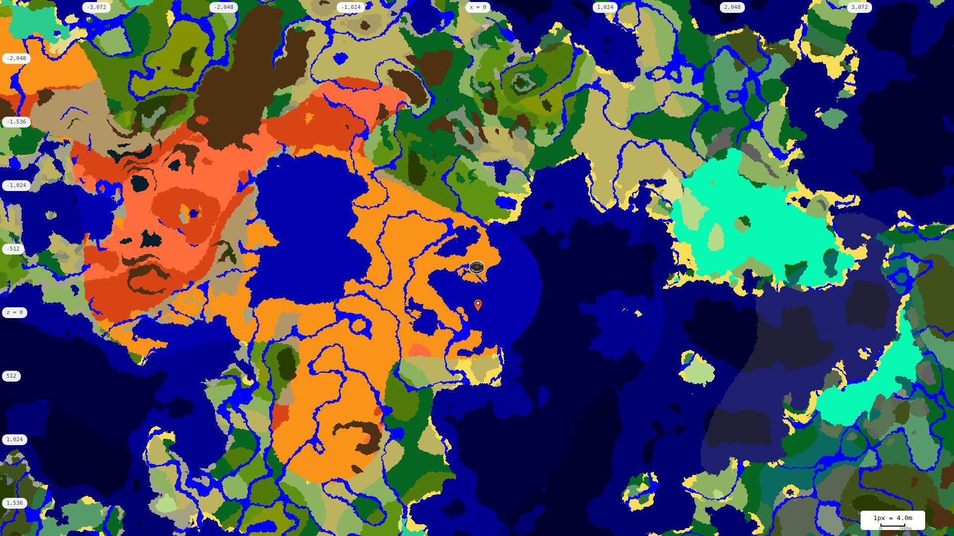 Top-down biome map at 4 m per pixel