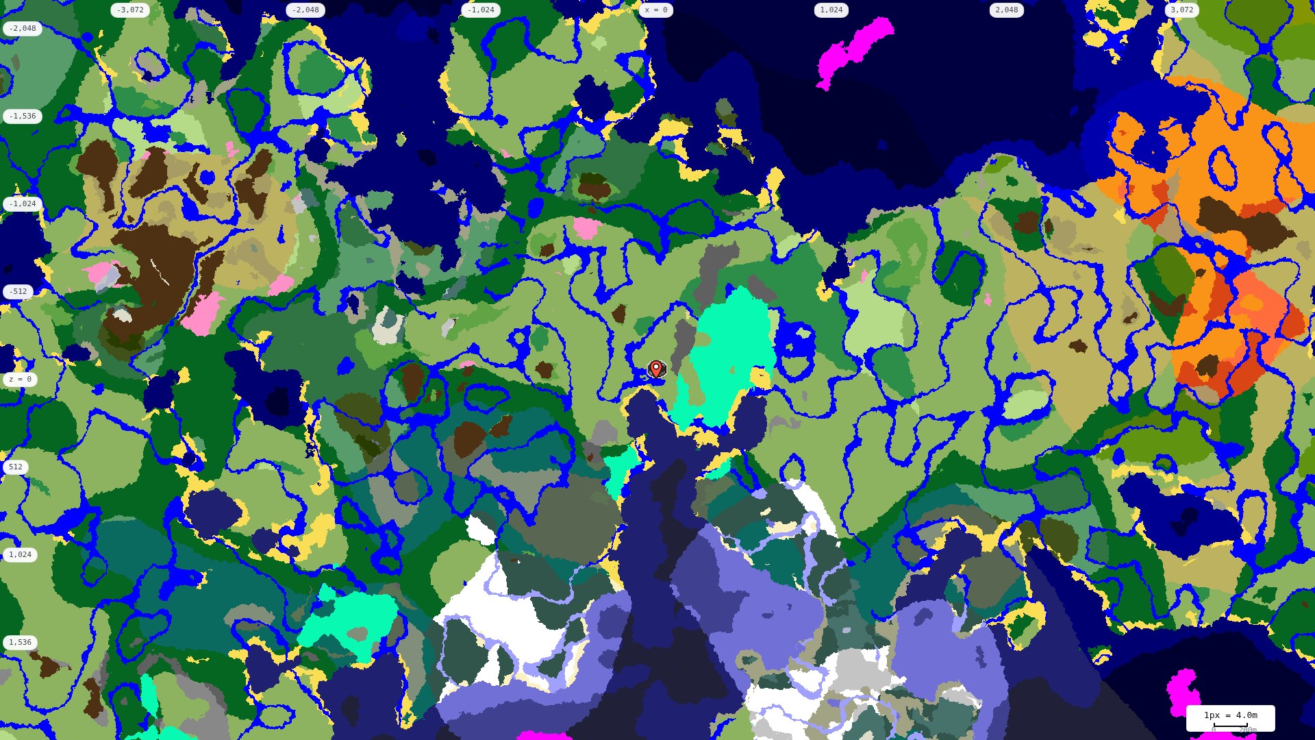 Top-down biome map at 4 m per pixel