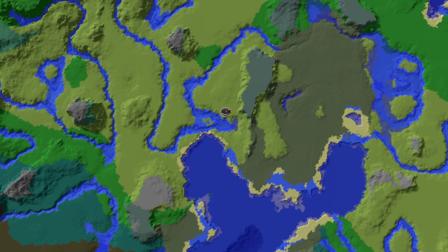 Aerial Minecraft seed map — Java 1.21 villages between three trial chambers seed [4349502568595714755]