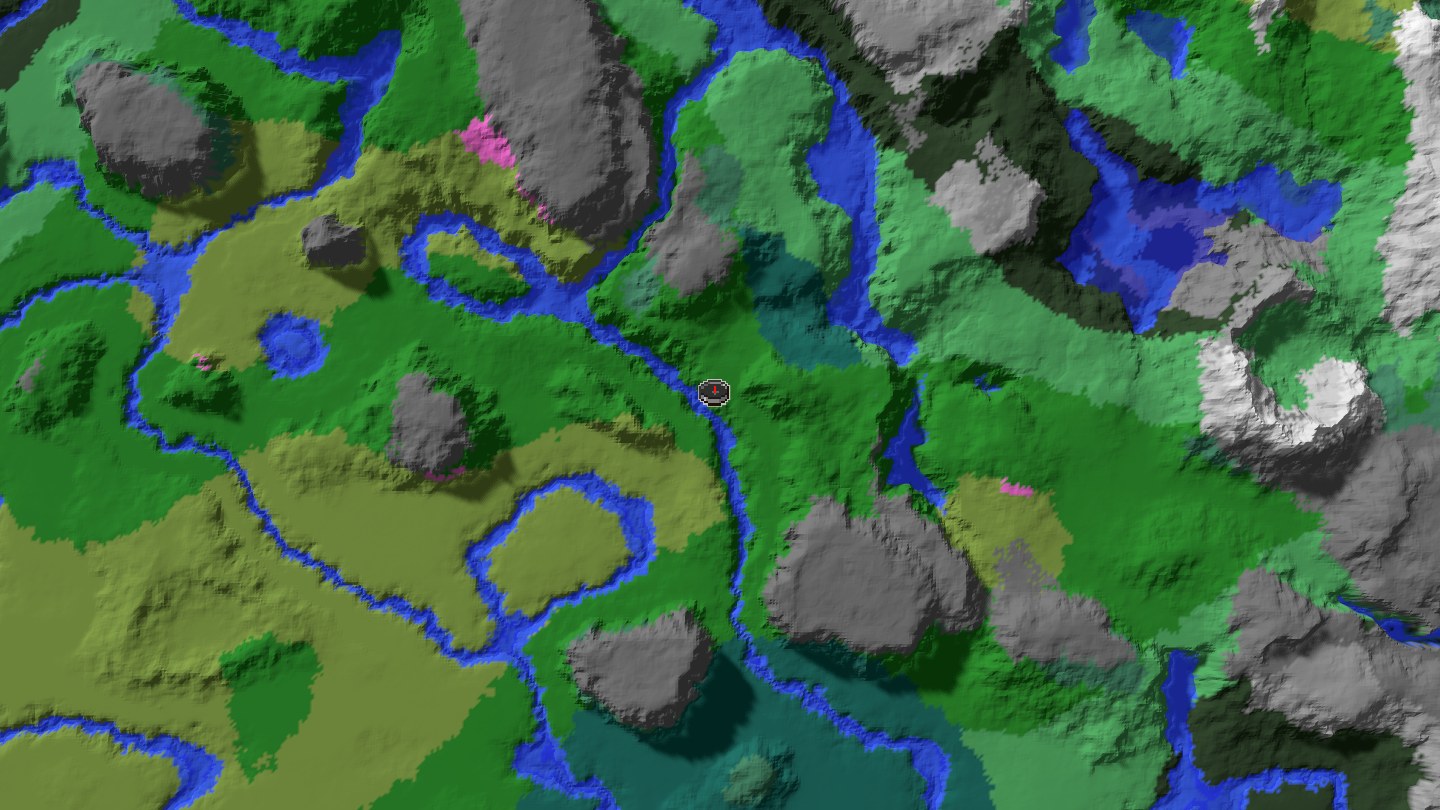 Aerial Minecraft seed map — Java 1.21 pale garden ravine mansion seed [5155052347488845348]