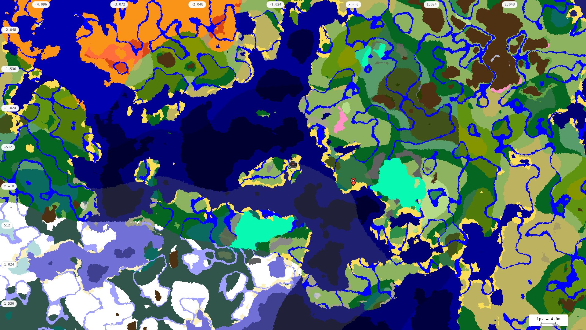 Top-down biome map at 4 m per pixel