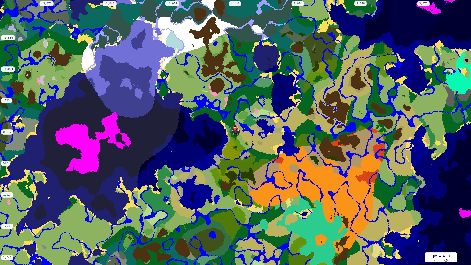 Top-down biome map at 4 m per pixel