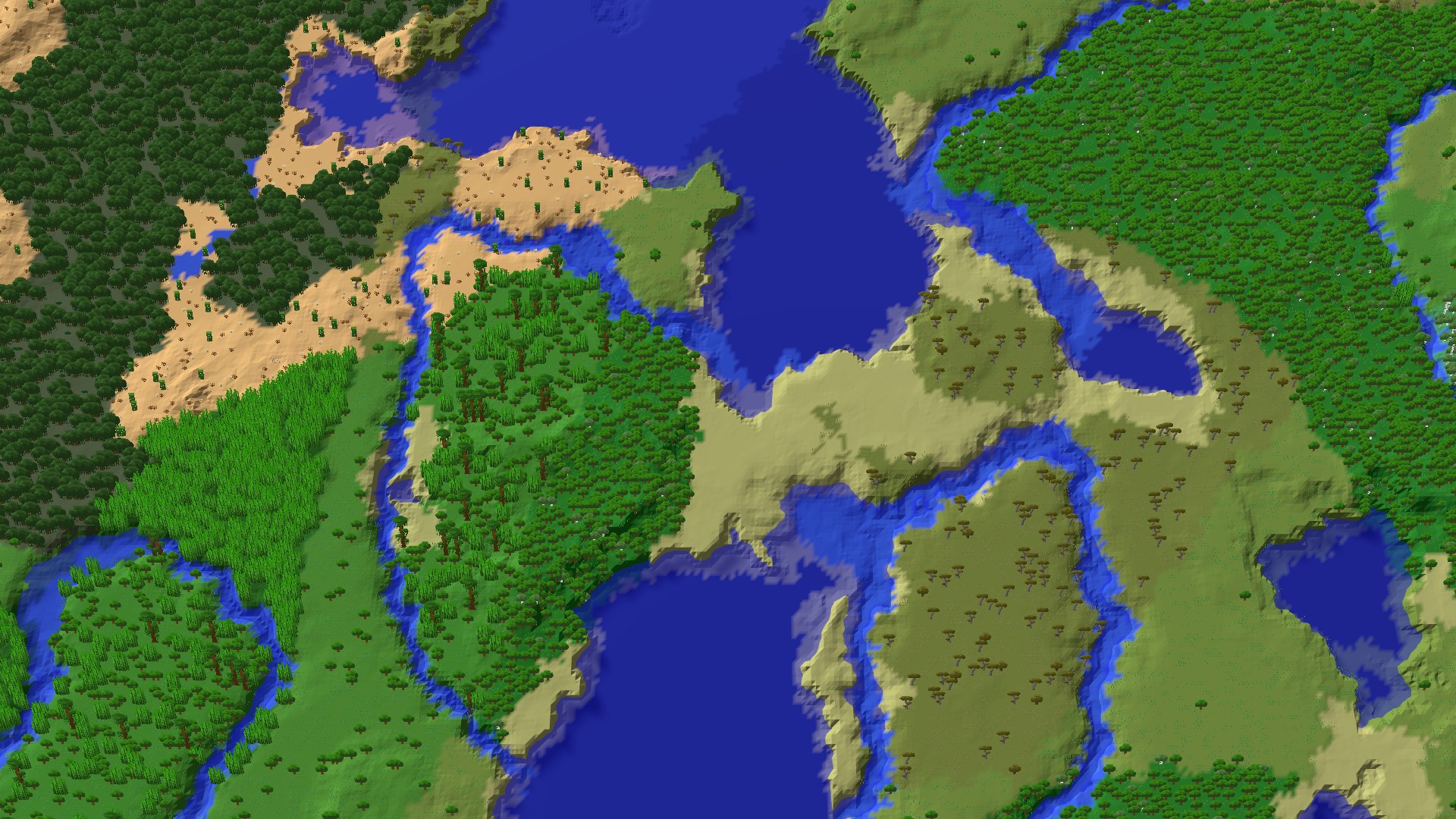 Aerial 3D overview 500 blocks NE of spawn