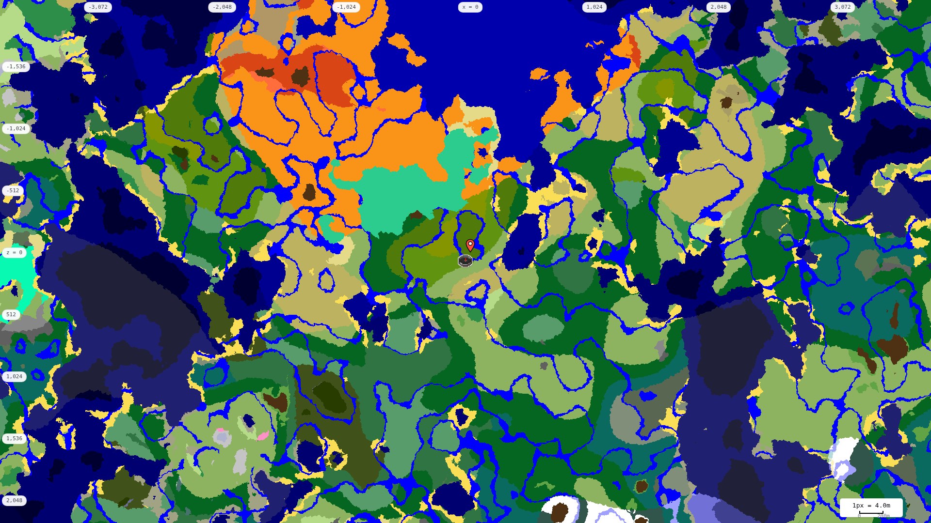 Top-down biome map at 4 m per pixel
