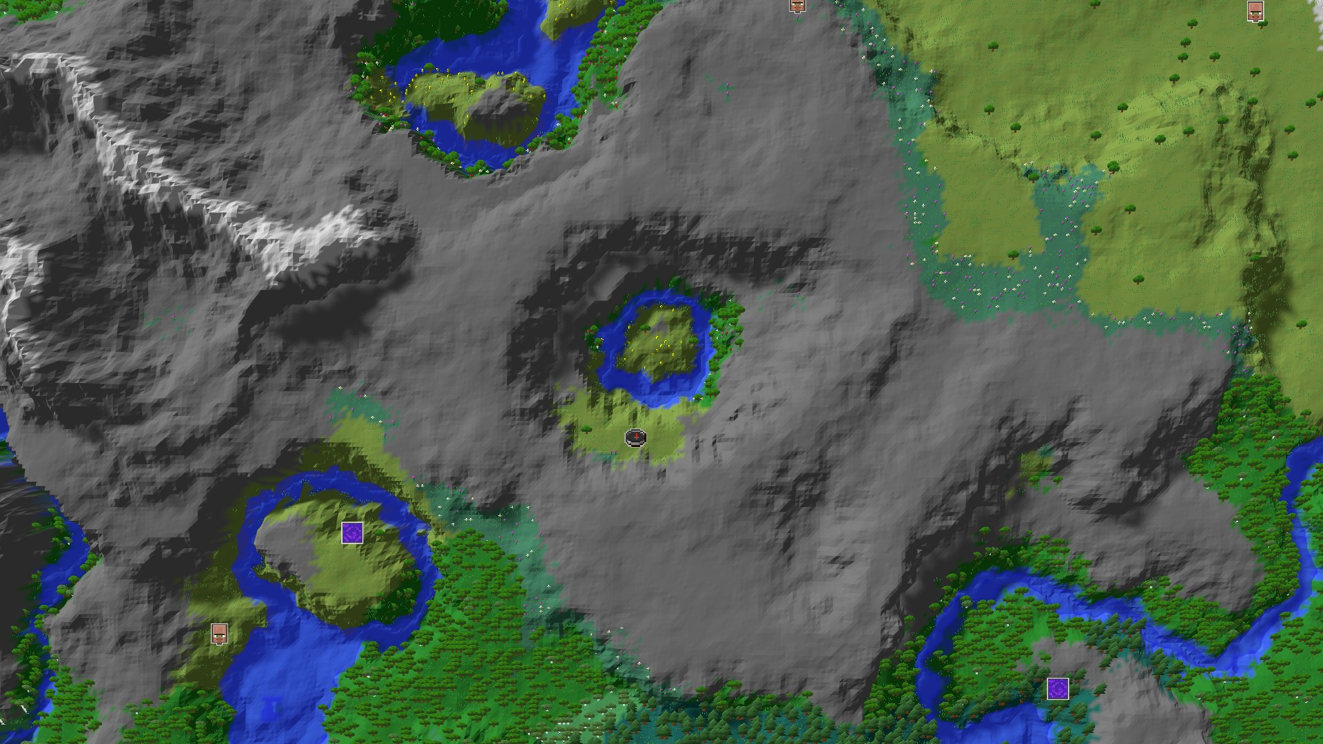 3D perspective view of the seed with structure markers