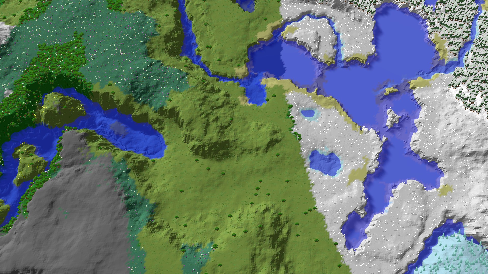 Aerial 3D overview 500 blocks NE of spawn