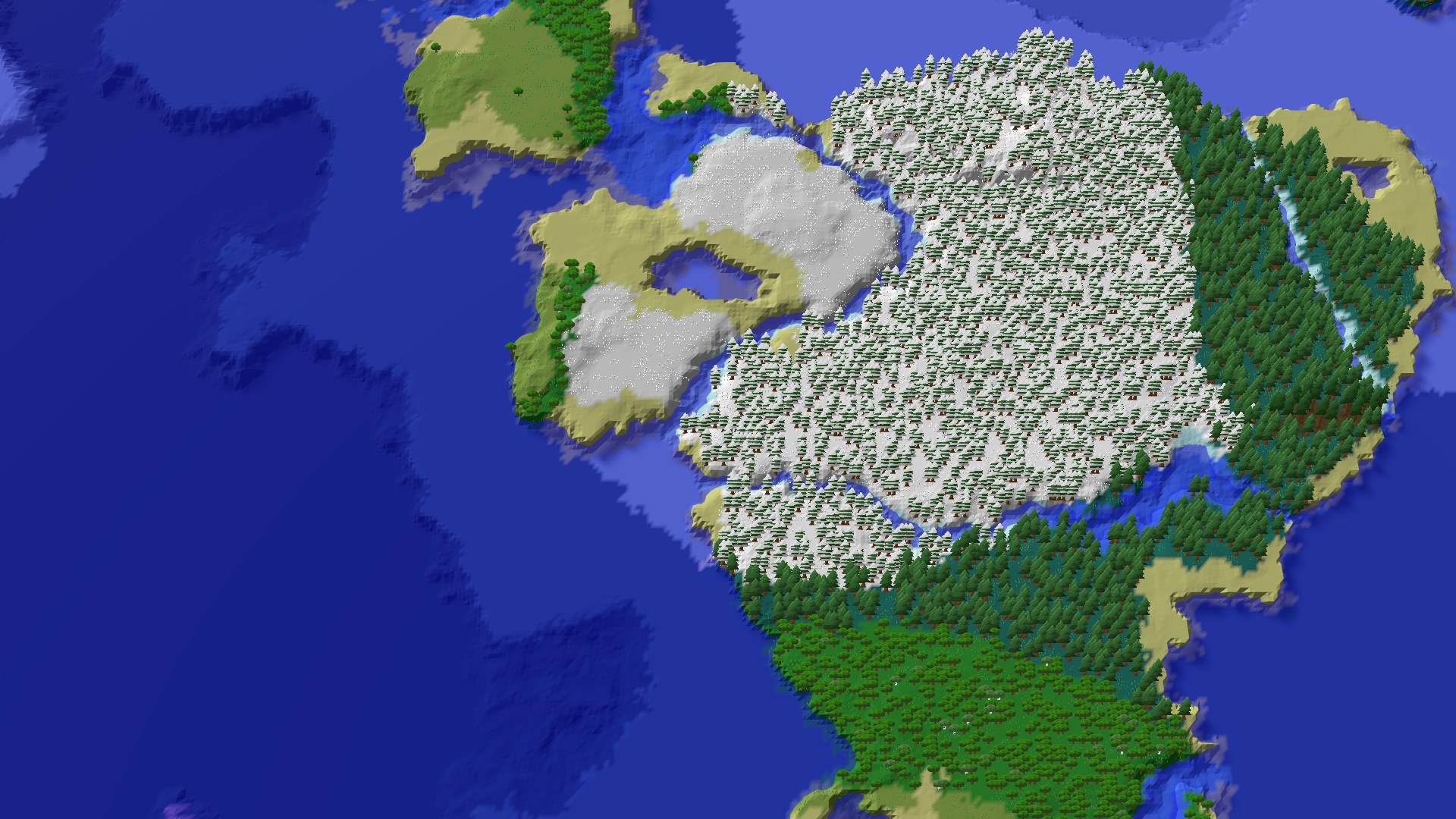 Aerial 3D overview 500 blocks NE of spawn