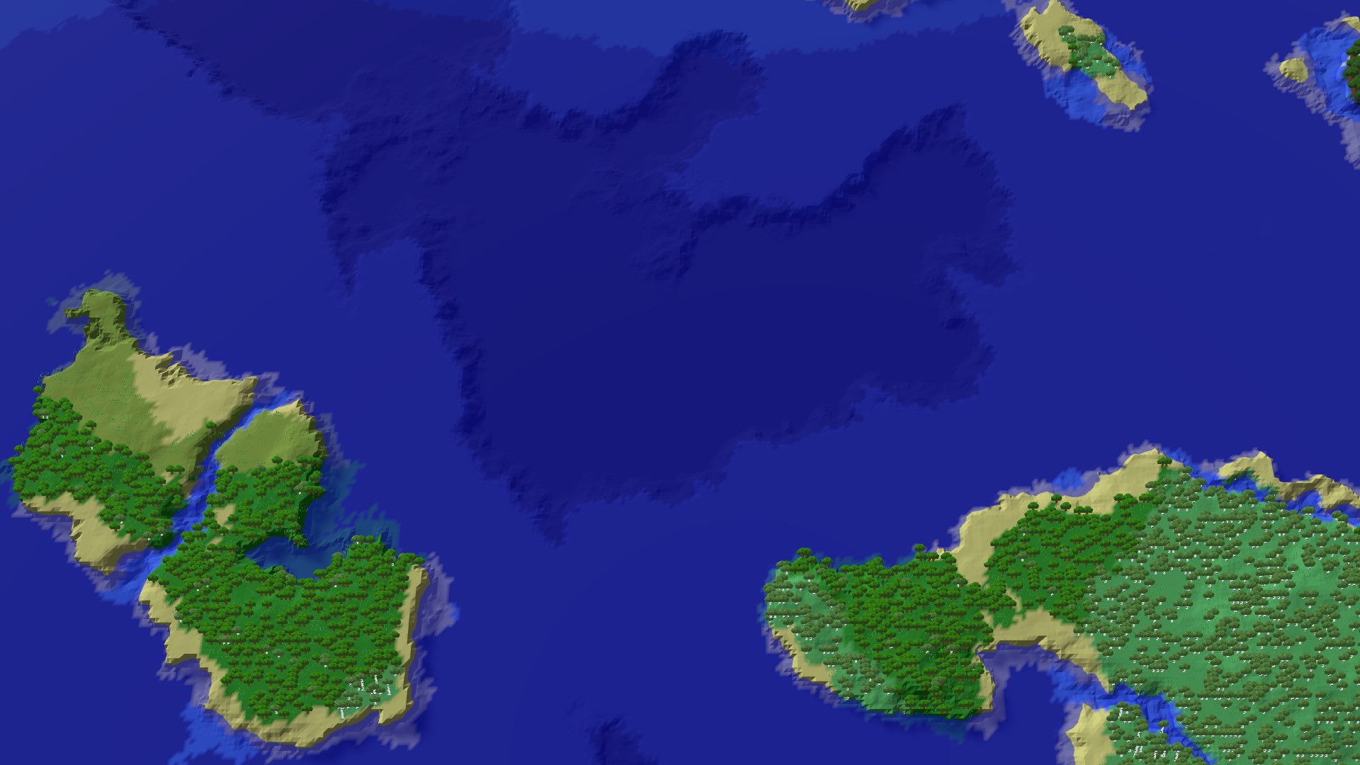Aerial 3D overview 500 blocks SE of spawn