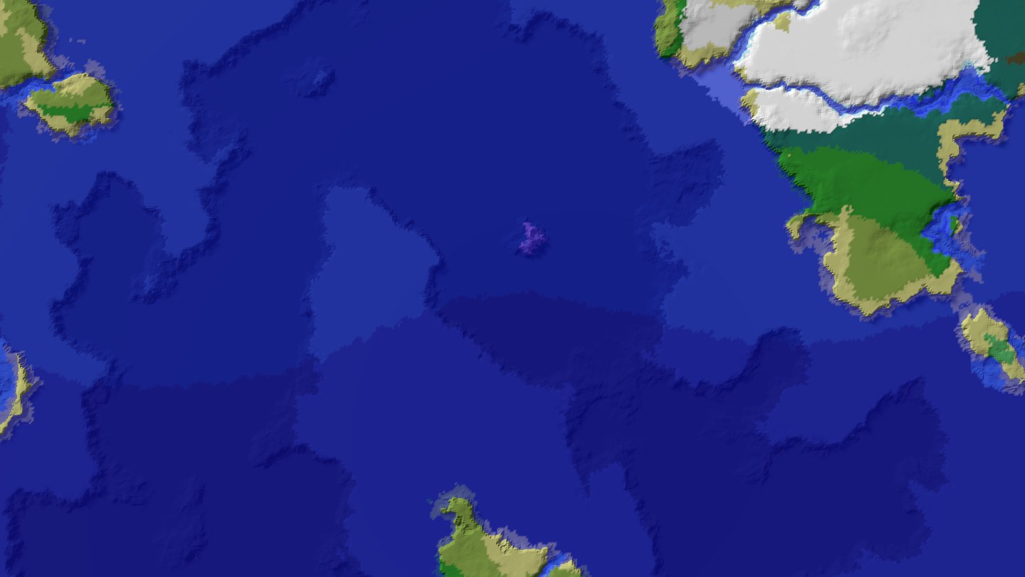 Aerial Minecraft seed map — Java 1.21 beach island woodland mansion seed [6898347542499848047]
