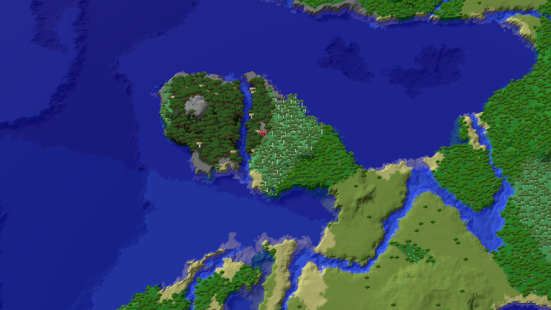 Aerial 3D overview 500 blocks NE of spawn