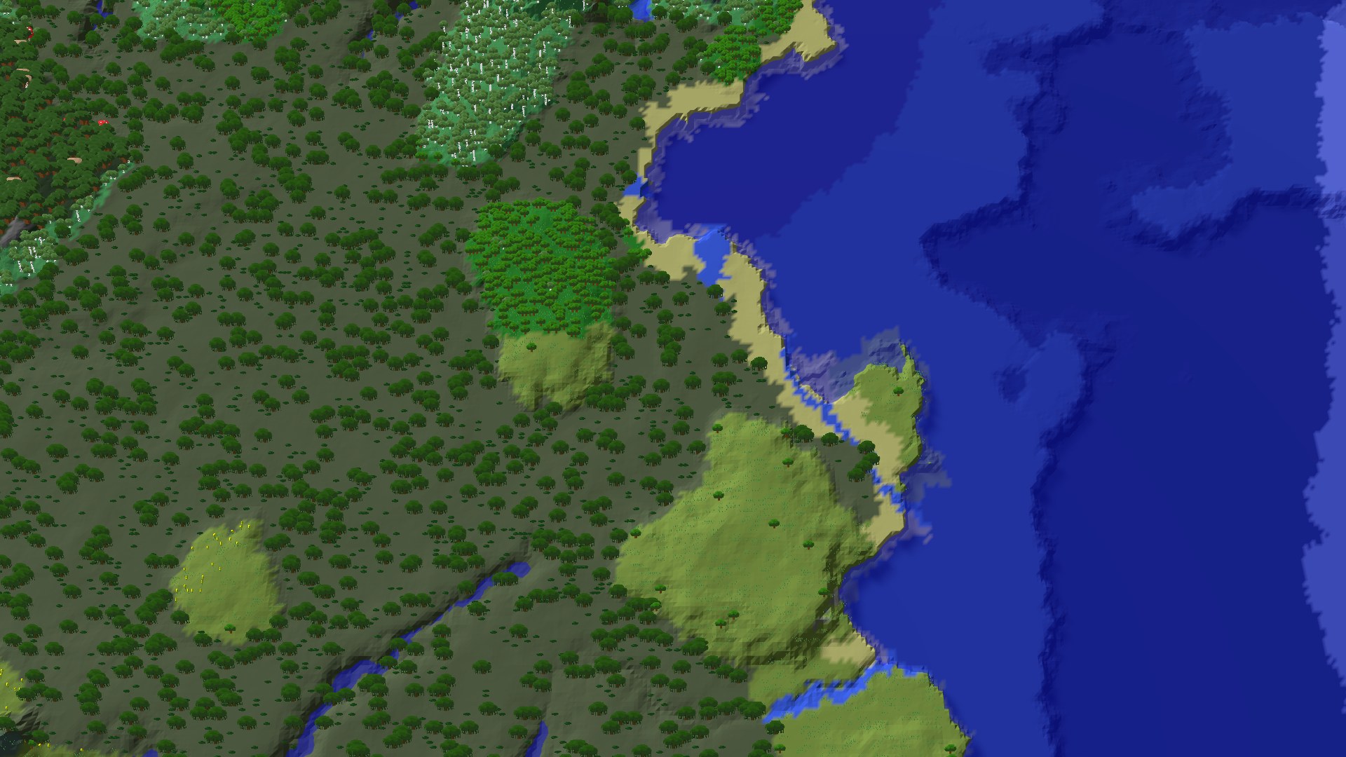 Aerial 3D overview 500 blocks NE of spawn