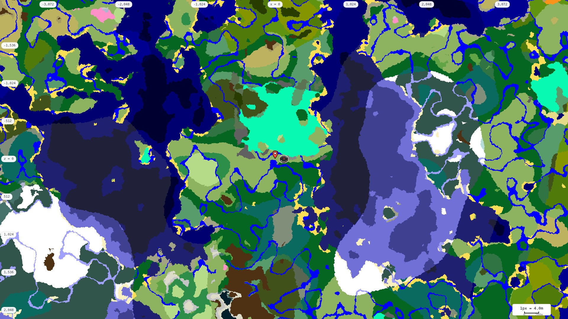 Top-down biome map at 4 m per pixel