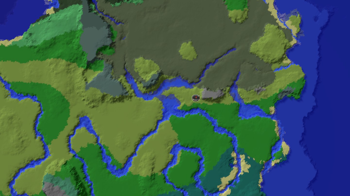 Aerial Minecraft seed map — Java 1.21 plains village over trial chamber seed [7196303038988998513]