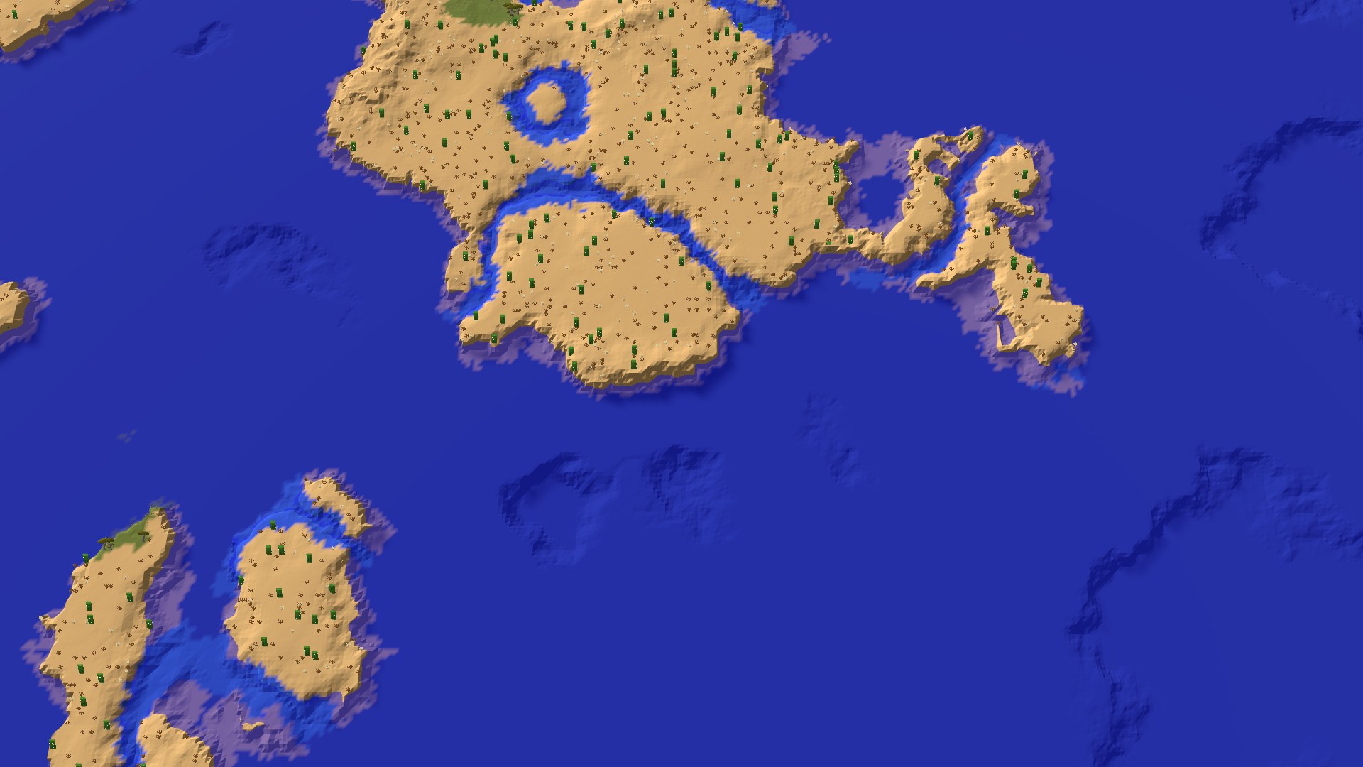 Aerial 3D overview 500 blocks NW of spawn